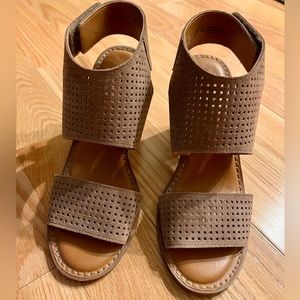 Franco Sarto suede sandal, 3 1/2 in heel